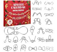 Tutukyle Calendrier de l'Avent 2024 Enfant Adulte Casse Tête Garcon Fille, 24 Pièces Métal Puzzles Jouet 24 jours de surprise Avent Calendrier Cadeau du compte à rebours de Noël pour Garçons et Filles