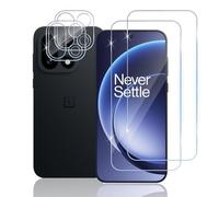 TUTUO Lot de 2 + 2 protections d'écran en verre trempé compatibles avec OnePlus 15 5G + protecteur d'objectif d'appareil photo, [anti-rayures] [sans bulles] Film en verre trempé HD transparent dureté