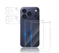 TUTUO pour iPhone 17 Pro Max Retour Protection Écran, [2+2 Pièces] Arrière Verre Trempé + Caméra Arrière Protecteur, Ultra Dureté 9H HD Vitre, Sans Bulles, Anti-Rayures Film