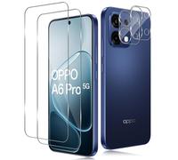 TUTUO Protection d'écran pour OPPO A6 Pro 5G, [Lot de 2 + 2] en verre trempé + protection d'objectif d'appareil photo, [anti-rayures] [sans bulles] Film en verre trempé HD transparent dureté 9H