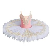 Tutus De Ballet Professionnel Rose pour Filles, Robe De Compétition De Ballerine À Crêpes Robe De Ballet du Lac des Cygnes Vêtements De Danse pour Enfants 2024,Rose,180