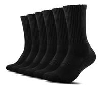 TUUHAW Chaussette Hommes & Femme (Lot de 6) Socquette de Sport Chaussettes Coton Noir 47-50
