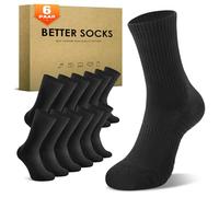 TUUHAW Chaussette Hommes & Femme (Lot de 6) Socquette de Sport Chaussettes Coton Noir 47-50