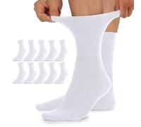 TUUHAW Chaussettes Femme 39 42 Hiver 10 Paire Diabetiques Coton Socquettes Homme sans Elastique Diabétiques Blanc Non Comprimantes Extra Large