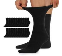 TUUHAW Chaussettes Femme 39 42 Hiver Diabetiques Coton Socquettes Homme 20 Paire Sans Elastique Diabétiques Noir Non Comprimantes Extra Large