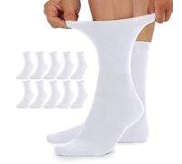 TUUHAW Chaussettes Femmes 35-38 10 Paire Socquettes Homme Diabetiques Coton sans Elastique Diabétiques Blanc Hiver Non Comprimantes Extra Large