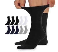 TUUHAW Chaussettes Femmes 35-38 Socquettes Homme 10 Paire Diabétiques Coton sans Elastique Diabetique Noir Blanc Gris Bleu Fonc?Hiver Diabetiques Non Comprimantes Extra Large