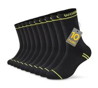 TUUHAW Chaussettes Homme 43-46 Coton Hiver Noir Chaussettes Travail Homme 43-46 Mi-Mollet Chaussette Sport Running Hommes en Éponge Épaisses Lot de 10 Confortable et Respirant