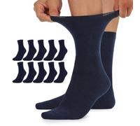 TUUHAW Chaussettes Homme 43-46 Diabetiques Coton 10 Paire Socquettes Femme sans Elastique Diabétiques Bleu Fonc?Hiver Non Comprimantes Extra Large