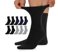 TUUHAW Chaussettes Homme 43-46 Diabétiques Coton 10 Paire Socquettes Femmes sans Elastique Diabetique Noir Gris Bleu Fonc?Hiver Diabetiques Non Comprimantes Extra Large