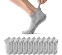 TUUHAW Chaussettes Homme Femme de 10 Paires Sport Coton Socquettes Respirant Courtes Chaussettes Gris 39-42
