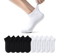 TUUHAW Chaussettes Homme Femme de 10 Paires Sport Coton Socquettes Respirant Courtes Chaussettes Noir Blanc 43-46