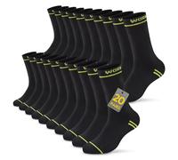 TUUHAW Chaussettes Travail Homme 43-46 Noir Chaussettes Homme 43-46 Hiver Épaisses Éponge Chaussette Sport Running Hommes Mi-Mollet Lot de 20 Confortable et Respirant
