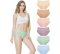 TUUHAW Culotte Femme Coton Taille Midi Confortable Slip Coton Lot de 6 Multicolore-2-L
