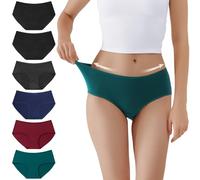 TUUHAW Culotte Femme Coton Taille Midi Confortable Slip Coton Lot de 6 Multicolore-5-2XL
