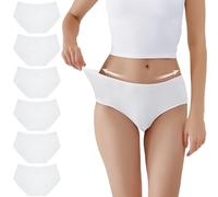 TUUHAW Culotte Femme Lot de 6 sous-vêtements pour en Coton Extensible Blanc-3XL