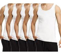 TUUHAW Débardeur Homme Lot de 5 Maillot de 100% Coton Maillot de Corps Blanc XXL