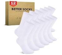 TUUHAW Lot de 6/12 paires de chaussettes de tennis rembourrées pour homme et femme Noir/blanc/gris, Blanc x 12, 43-46