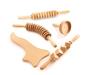 tuuli Accessoires Maderotherapie Ensemble de massage en bois Roller Cellulite drainage lymphatique Appareil de massage Tasse suédoise