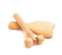 tuuli Masseur facial visage cou épaule tête faciale rouleau de massage avec poignée Gua Sha thérapie massage masseur Maderothérapie Dermaroller ensemble en bois