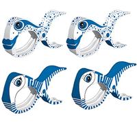 tuuli Summer Clips Pince Plage Serviette Bain Camping Surf Chaise Pousette Linge Accessoire (2X Bleu + 2X Blanc)