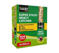 TuuLKIT® Lot de 16 rouleaux de papier adhésif antimouches super collant pour capturer les moustiques et les mouches, les fourmis Utilisation en intérieur et en extérieur Respectueux de