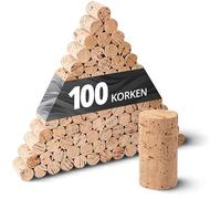 Tuuters, 100 Bouchons Liège pour Vin et Autre, Bouchons Longueur 45 mm, Bouchons Diamètre 24 mm, Bouchons 45 x 24 mm
