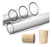 Tuuters 100 pcs Éprouvettes en verre de laboratoire avec des bouchons en liège naturel, Tubes à essai, Paroi épaisse (160 x Ø16 mm)