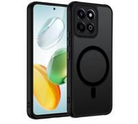 TUUTPU Coque Magnétique pour Honor 200 Smart(Pas pour Honor 200) Compatible avec Magnet, Etui Translucide Matte Arrière Case Fine Antichoc Militaire Housse PC Dur Anti Rayures Dos+ TPU Bumper, Noir