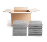 Tuva Home CARTON 12 Pièces Serviettes Gris 100x200 cm Serviettes SPA, Serviettes en coton Frotte, Lavage à 60°C, Serviette de lit, Chaise longue, Serviette de plage, Gris Grande Serviette d'hôtel