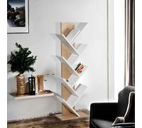 Tuval - Étagère Bibliothèque - Chêne & Blanc