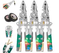 Tuvilo 8-in-1 Electrical Pliers, 1 Piece Has 14 Function, Folding Stylus Screwdriver Wire Stripper, with Voltage Tester, 2025 Upgraded Tuvilo Wire Stripper, Ergonomic Gripz (3 pcs + 3 electrical tape)