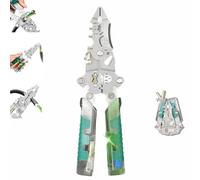 Tuvilo Electrical Pliers,18 In1 Foldable Ｗire Stripper,Foldable Alloy Steel Multitool with Insulated-Grip,Wire Stripping Pliers for Cutting And Pulling Wires Cable,Cable Cutters with Plier,Crimper (B)