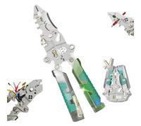 Tuvilo Electrical Pliers, Foldable Alloy Steel Multitool with Insulated-Grip Handles Wire Stripper Cutter Built-In Voltage Tester Screwdriver Stylus Screwdriver Wire Stripper, 14 Functions (1pc)
