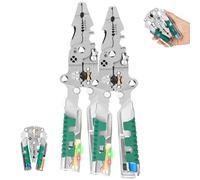 Tuvilo Electrical Pliers, Folding Stylus Screwdriver Wire Stripper, 8 In One Wire Stripper, Multi-Functional Tool, For Home Repair & Circuit Maintenance (2PCS)