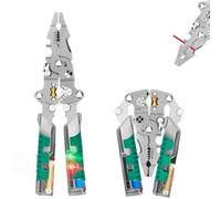 Tuvilo Electrical Pliers, Folding Stylus Screwdriver Wire Stripper, Multitool Wire Stripper Cutter with Voltage Tester, Crimper Tool with Ergonomic Non-Slip Grip for Cutting, Pulling