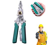 Tuvilo Electrical Pliers, Tuvilo Folding Stylus Screwdriver Wire Stripper, 14 in 1 Foldable Wire Stripper, with Electricity Measurement Function, for DIY, Home Repairs & Electrical Jobs (B)