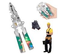 Tuvilo Pince électrique, tournevis à dénuder pliable, 18 en 1, pince à dénuder pliable avec testeur de tension, coupe-câble, Twister pour dénuder la coupe (1 pièce)