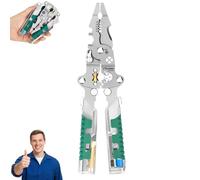 Tuvilo Pince électrique, tournevis pliable, pince à dénuder, outil multifonction 18 en 1 avec testeur de tension, pince à sertir, réparation professionnelle pour couper, tirer (1 pièce)
