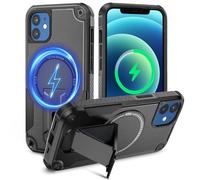 Tuvror Magnétique Coque pour iPhone 12 / iPhone 12 Pro avec Support, [Compatible avec MagSafe] Support intégré, Protection Militaire, Coque de Téléphone Robuste Antichoc pour iPhone 12/12 Pro, Noir