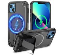 Tuvror Magnétique Coque pour iPhone 13/ iPhone 14 avec Support, [Compatible avec MagSafe] Support intégré, Protection Militaire, Coque de Téléphone Robuste Antichoc pour iPhone 13 /iPhone 14, Noir
