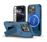 Tuvror Magnétique Coque pour iPhone 16 Pro avec Support, [Compatible avec MagSafe] Support intégré, Protection Militaire, Coque de Téléphone Robuste Antichoc pour iPhone 16 Pro, Bleu