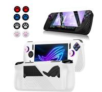 Tuvzylory Coque souple en TPU pour Asus ROG Ally X Handheld, 2 paires de coques de joystick et film de protection d'écran trempé (noir)