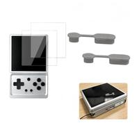 Tuvzylory Ensemble d'accessoires 2 en 1 compatibles avec console portable RG Rotate, lot de 2 protecteurs d'écran et bouchon anti-poussière pour les utilisateurs de jeux vidéo rétro portables (gris)