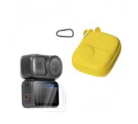 Tuvzylory Kit d'accessoires pour appareil photo compatible avec DJI Osmo Nano, étui de rangement rigide + 2 protections d'écran en verre trempé, lentille en verre trempé 9H (jaune)