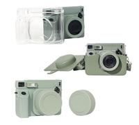 Tuvzylory Kit d'accessoires pour appareil photo Instax Wide 400, comprend un étui transparent, un bouchon d'objectif en silicone et un sac en cuir synthétique