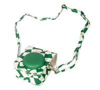 Tuvzylory Sac de rangement compatible avec appareil photo Fujifilm Polaroid Mini 12 - PU rétro, motif damier vert et blanc élégant