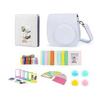 Tuvzylory Set d'accessoires 6 en 1 compatible avec Polaroid Mini 12 : sacs, albums photo, cadres photo en papier, filtres, autocollants, cadres en plastique 5 couleurs (blanc jasmin)