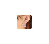 Tuwiqsdi Boucles d'oreilles à tige en argent sterling 925 en forme de rose - Avec zircone cubique - Pour femme