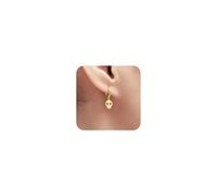 Tuwiqsdi Boucles d'oreilles en forme de tête de mort plaquées or 18 carats - Bijoux tendance classiques - Or rose/or blanc - Boucles d'oreilles pour femme et homme (doré)